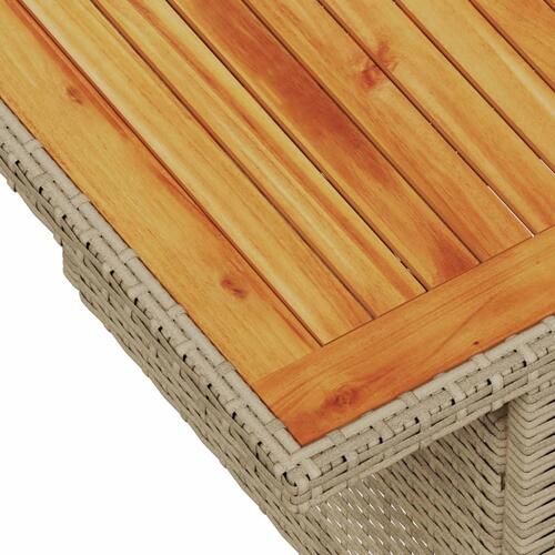 Havebord 100x55x73 cm polyrattan og akacietræ beige