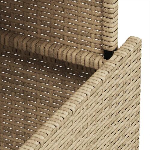 Havebord med glastop 100x55x73 cm polyrattan beige