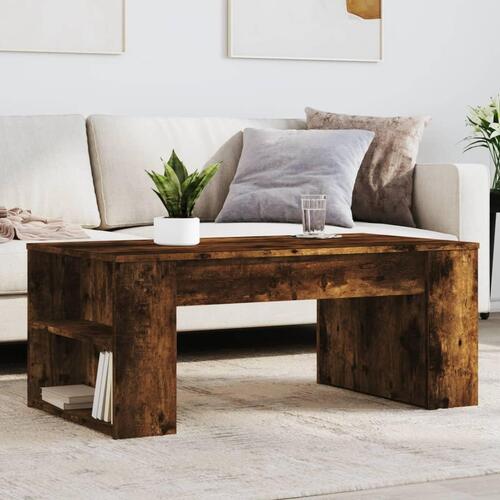 Sofabord 102x55x42 cm konstrueret træ røget egetræsfarve