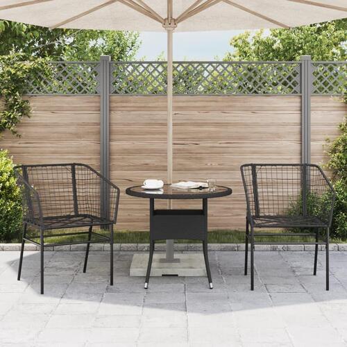 Havestole 2 stk. polyrattan sort