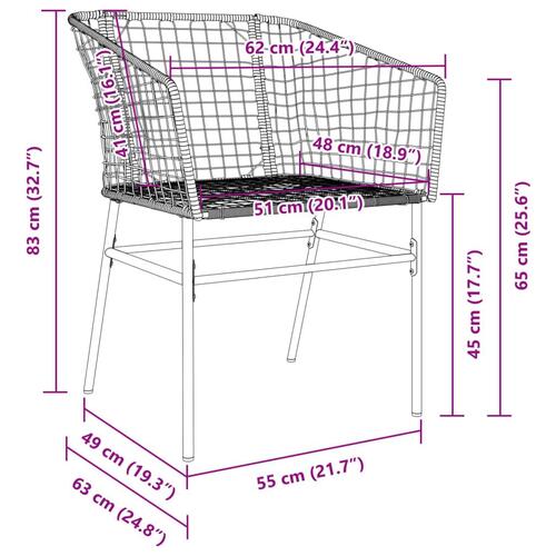 Havestole 2 stk. polyrattan sort