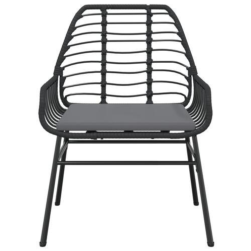 Havestole 2 stk. med hynder polyrattan sort