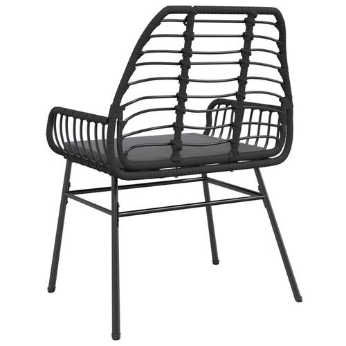 Havestole 2 stk. med hynder polyrattan sort