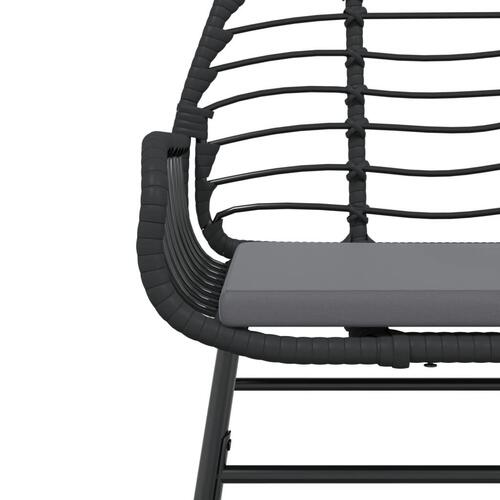 Havestole 2 stk. med hynder polyrattan sort