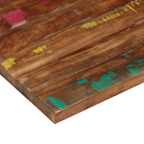 Bordplade 100x60x2,5 cm rektangulær massivt genbrugstræ