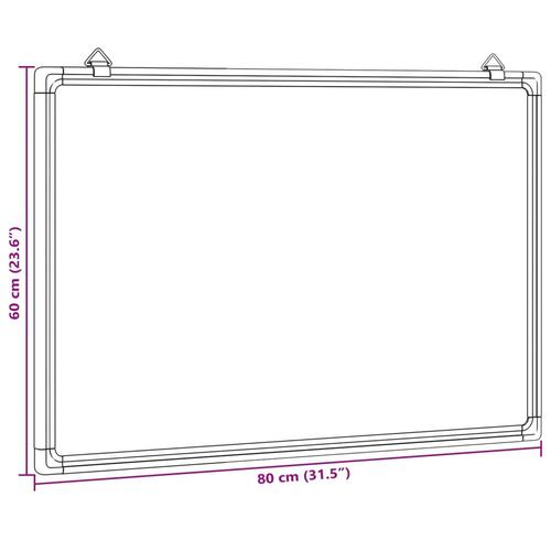 Magnetisk whiteboard 80x60x1,7 cm aluminium