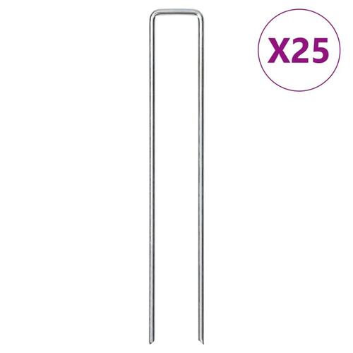 Jordpløkker 25 stk. U-facon 20x4 cm galvaniseret stål
