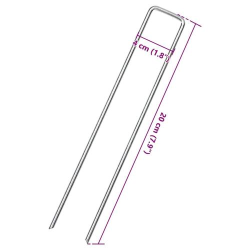 Jordpløkker 25 stk. U-facon 20x4 cm galvaniseret stål