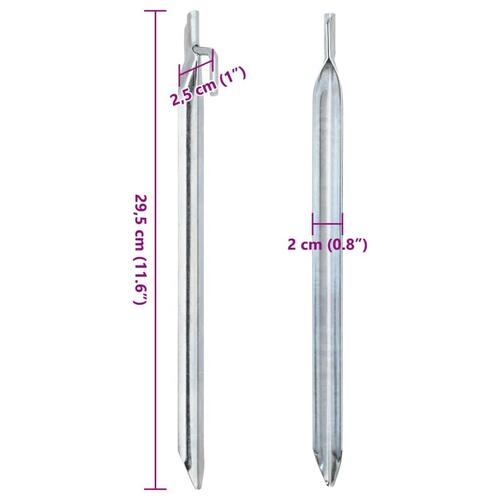 Teltpløkker 24 stk. V-facon 29,5 cm Ø20 mm galvaniseret stål