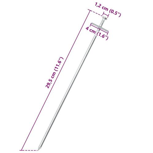 Teltpløkker 24 stk. 29,5 cm Ø6 mm galvaniseret stål