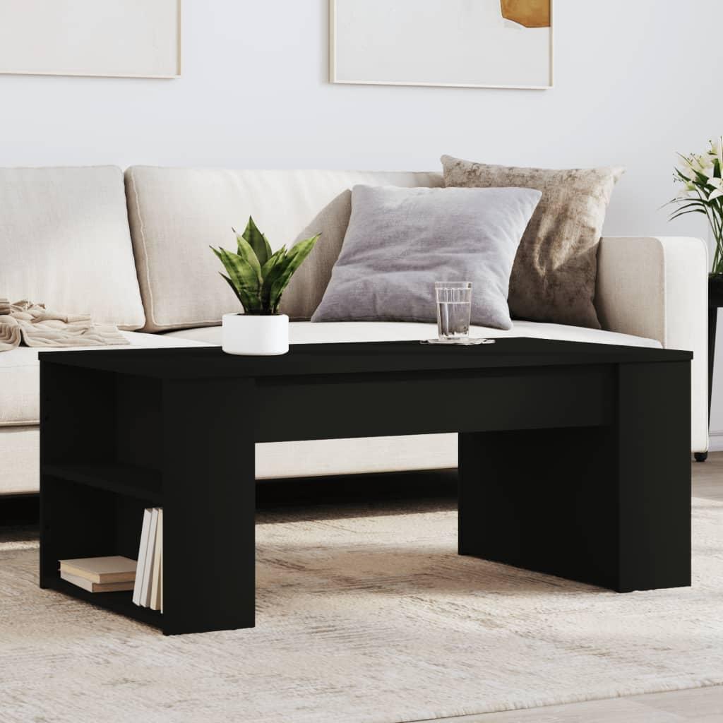 Sofabord 102x55x42 cm konstrueret træ sort
