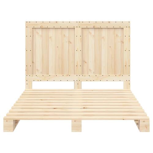 Sengeramme med sengegavl 140x200 cm massivt fyrretræ hvid