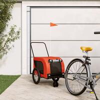 Hundetrailer til cykel oxfordstof og jern orange og sort