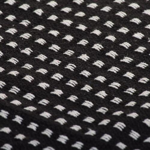 Plaid 125x150 cm bomuld firkanter sort