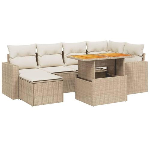 Sofasæt til haven 11 dele med hynder polyrattan beige