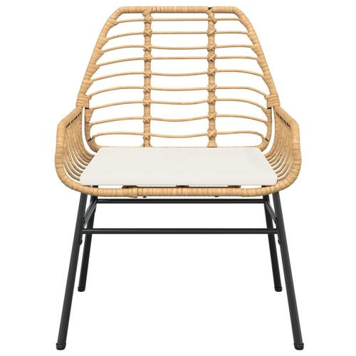 Havestole 2 stk. med hynder polyrattan brun