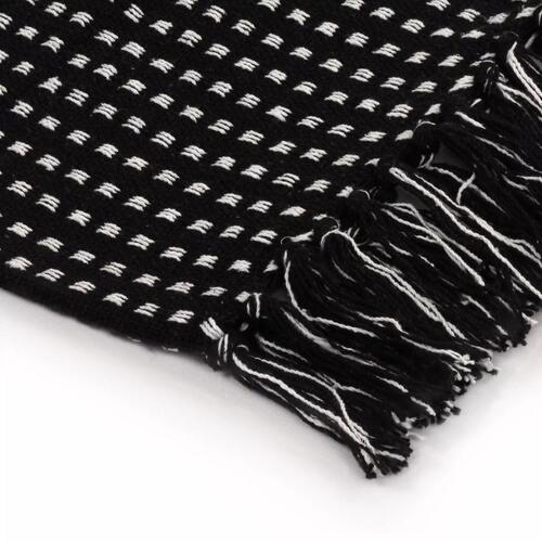Plaid 125x150 cm bomuld firkanter sort