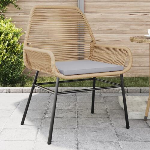 Havestole 2 stk. med hynder polyrattan brun