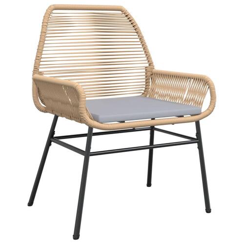 Havestole 2 stk. med hynder polyrattan brun