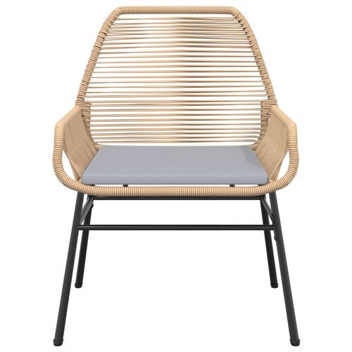 Havestole 2 stk. med hynder polyrattan brun