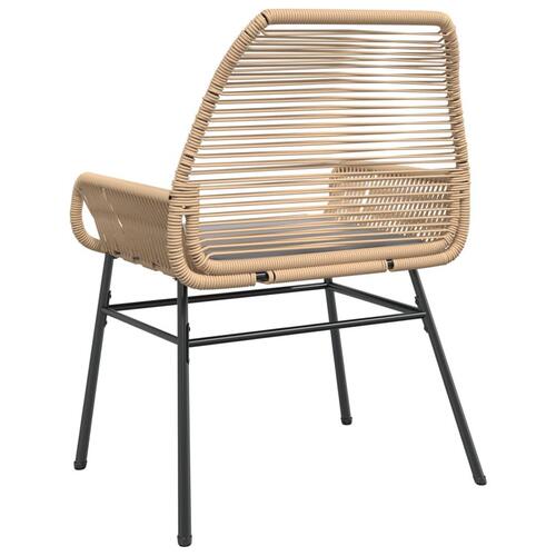 Havestole 2 stk. med hynder polyrattan brun