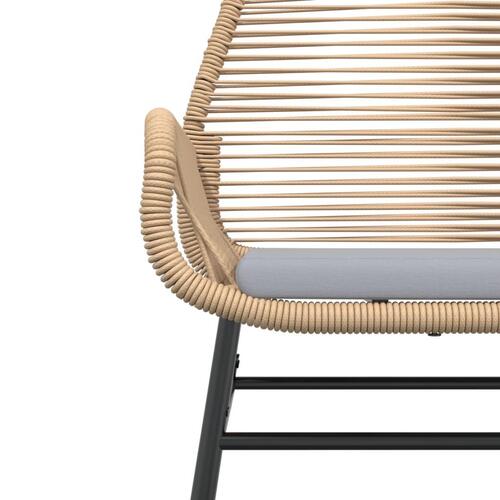 Havestole 2 stk. med hynder polyrattan brun