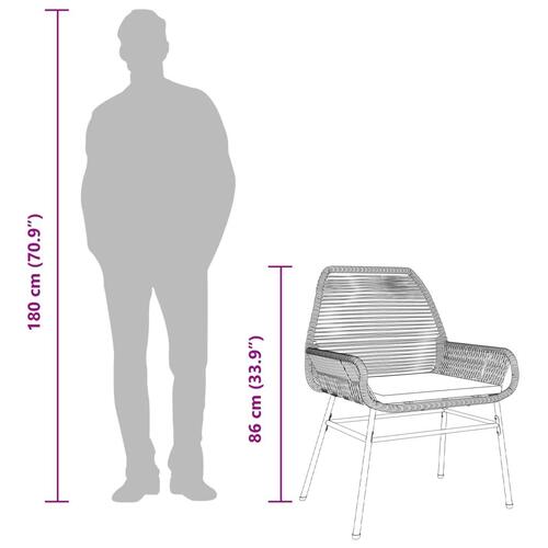 Havestole 2 stk. med hynder polyrattan brun