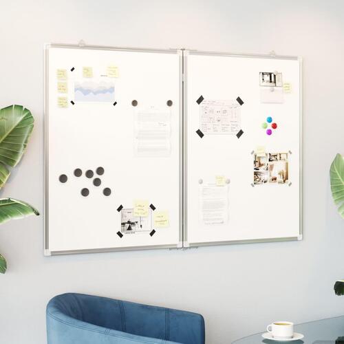 Magnetisk whiteboard 100x80x1,7 cm foldbart aluminium