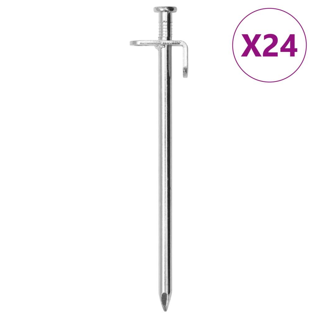 Teltpløkker 24 stk. 19,5 cm 8 mm galvaniseret stål billede