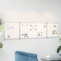 Magnetisk whiteboard 160x40x1,7 cm foldbart aluminium