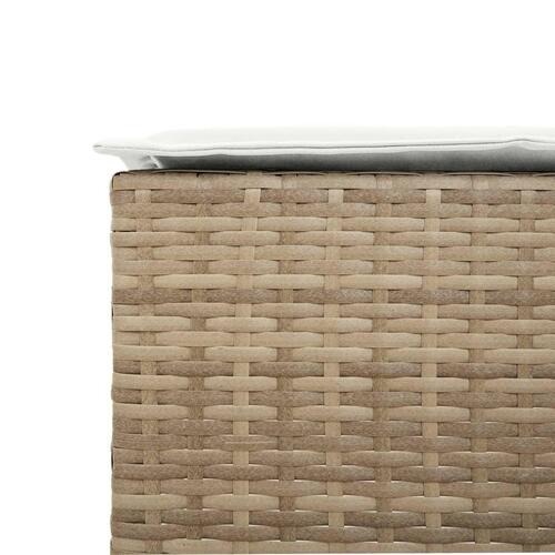 Udendørs barstole med hynder 2 stk. polyrattan beige