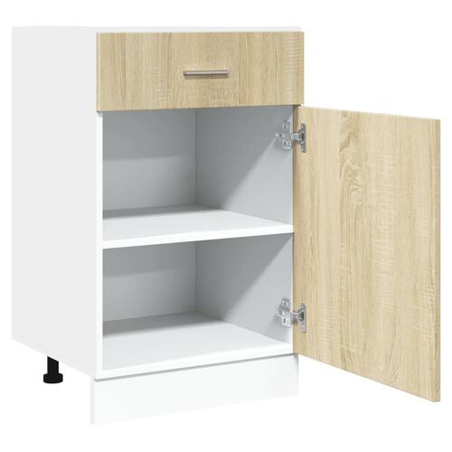 Skuffeunderskab 50x46x81,5 cm spånplader sonoma-eg