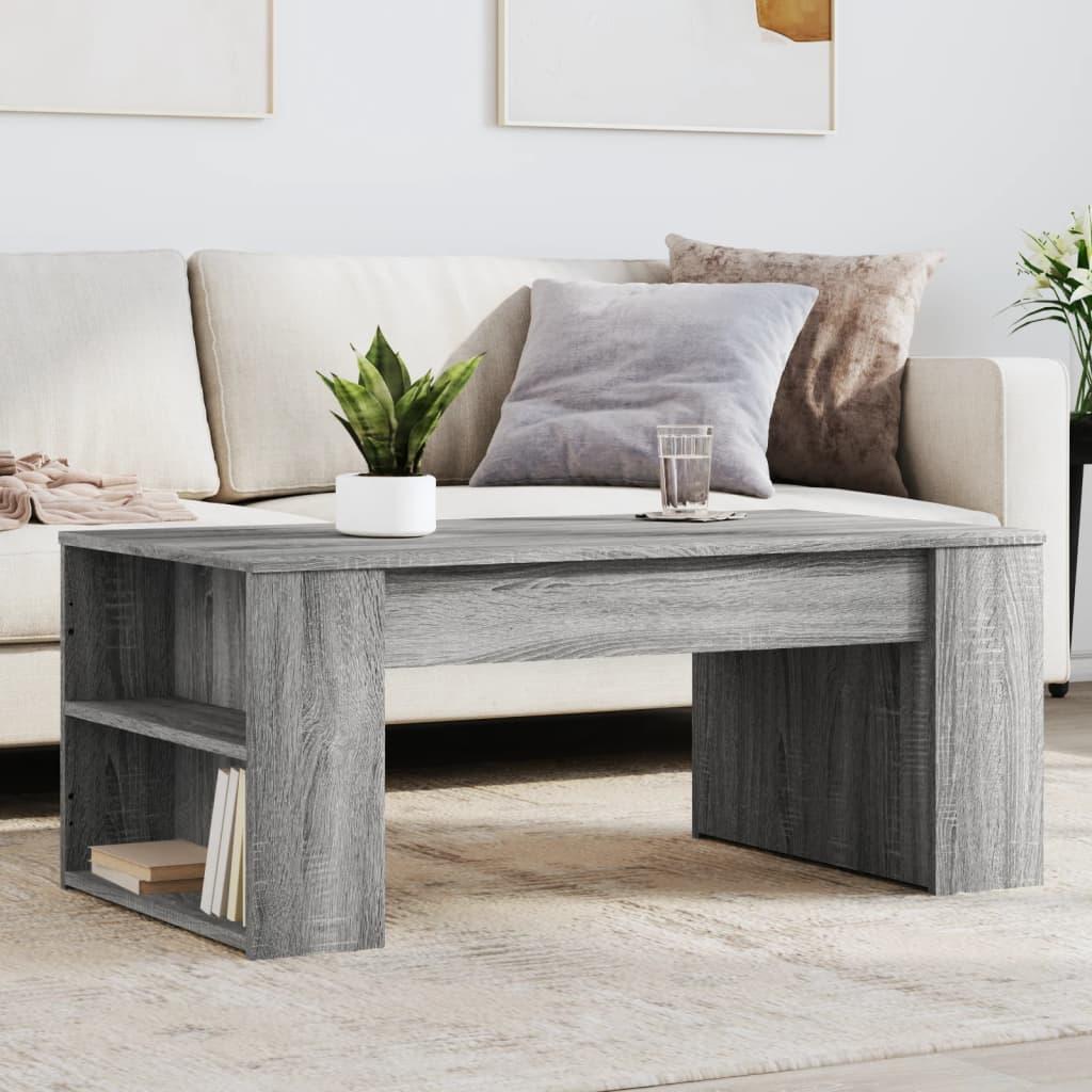 Sofabord 102x55x42 cm konstrueret træ grå sonoma-eg