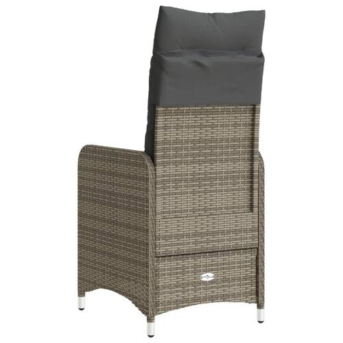 Havelænestole 2 stk. med hynder polyrattan grå