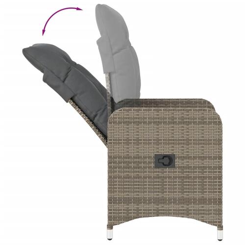 Havelænestole 2 stk. med hynder polyrattan grå