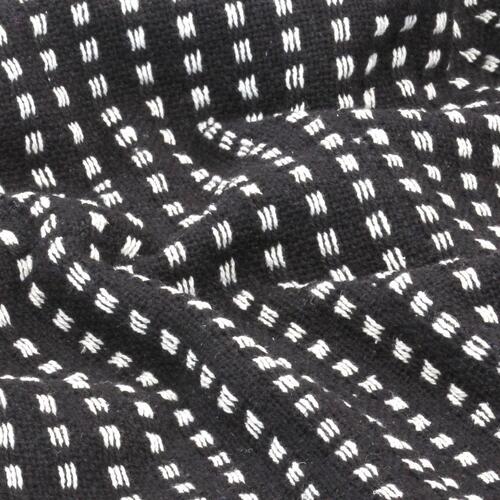 Plaid 220x250 cm bomuld firkanter sort