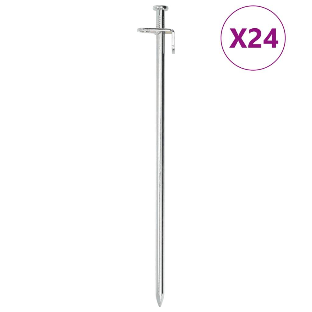 Teltpløkker 24 stk. 30 cm 8 mm galvaniseret stål