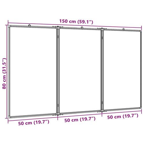 Magnetisk whiteboard 150x80x1,7 cm foldbart aluminium