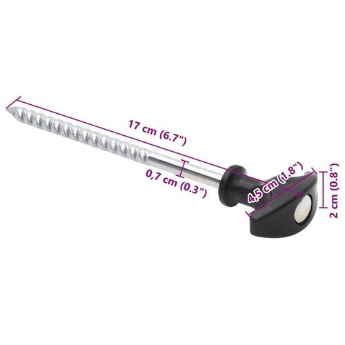 Teltpløkker 12 stk. 17 cm Ø7 mm galvaniseret stål