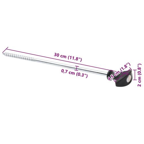 Teltpløkker 24 stk. 30 cm Ø7 mm galvaniseret stål