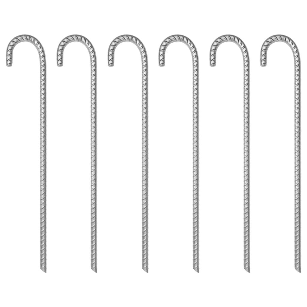Teltpløkker 6 stk. 41,5 cm Ø12 mm galvaniseret stål