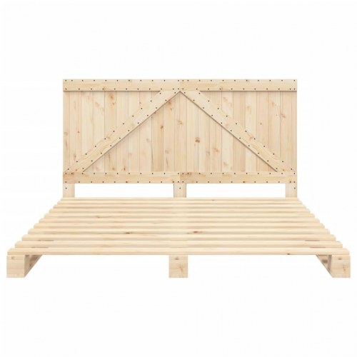 Sengeramme med sengegavl 180x200 cm massivt fyrretræ