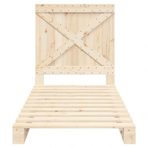 Sengeramme med sengegavl 90x200 cm massivt fyrretræ