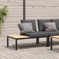 Havebænk med hynder aluminium sort