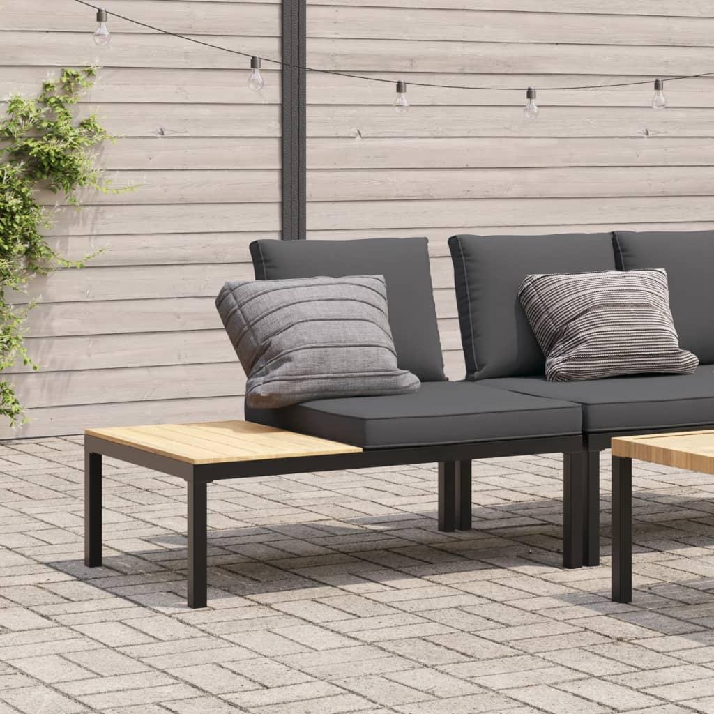 Havebænk med hynder aluminium sort