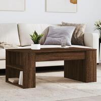 Sofabord 102x55x42 cm konstrueret træ brun egetræsfarve