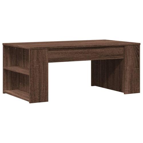 Sofabord 102x55x42 cm konstrueret træ brun egetræsfarve