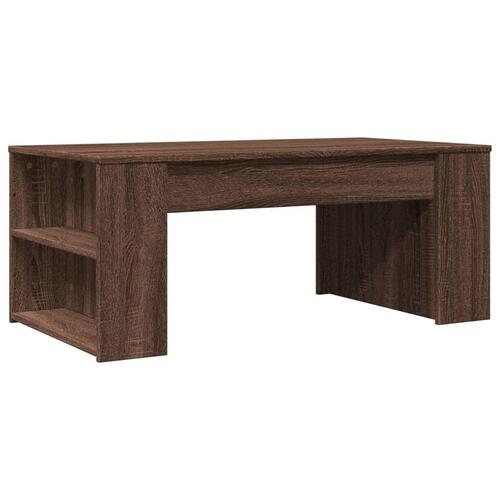 Sofabord 102x55x42 cm konstrueret træ brun egetræsfarve