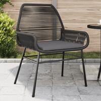Havestole 2 stk. med hynder polyrattan sort