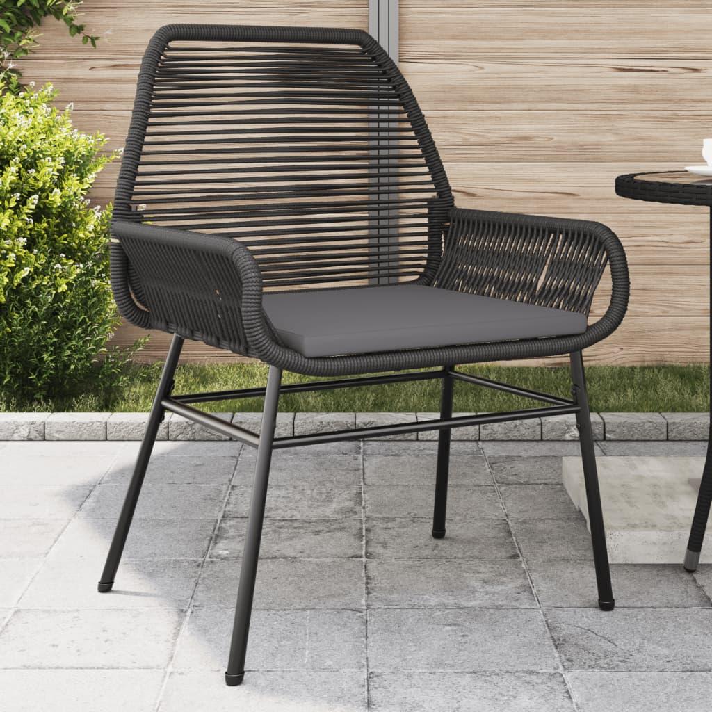 Havestole 2 stk. med hynder polyrattan sort